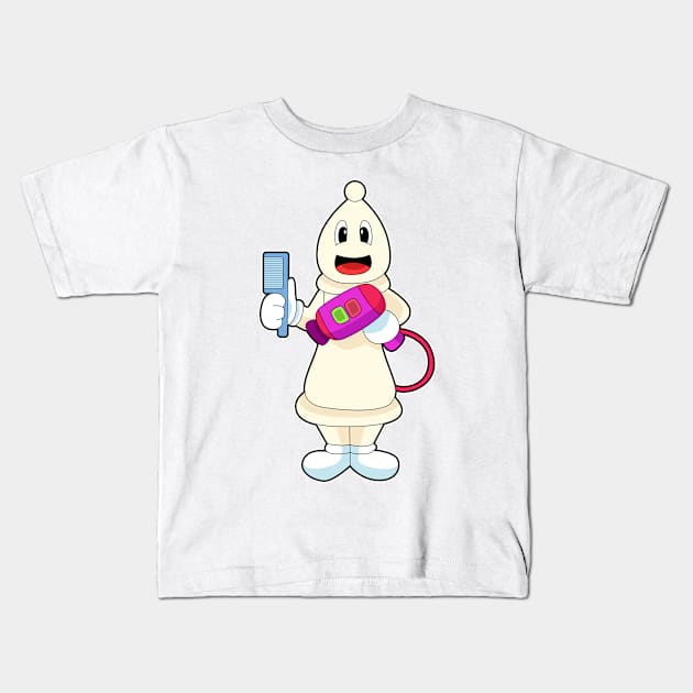 Chess piece Bishop Hairdresser Comb Kids T-Shirt by Markus Schnabel